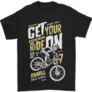 Get Your Ride on Downhill Mountain Biking Mens T-Shirt Cotton Gildan Black