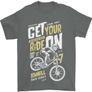 Get Your Ride on Downhill Mountain Biking Mens T-Shirt Cotton Gildan Charcoal