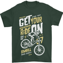 Get Your Ride on Downhill Mountain Biking Mens T-Shirt Cotton Gildan Forest Green