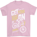 Get Your Ride on Downhill Mountain Biking Mens T-Shirt Cotton Gildan Light Pink
