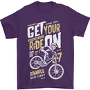 Get Your Ride on Downhill Mountain Biking Mens T-Shirt Cotton Gildan Purple