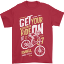 Get Your Ride on Downhill Mountain Biking Mens T-Shirt Cotton Gildan Red