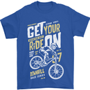 Get Your Ride on Downhill Mountain Biking Mens T-Shirt Cotton Gildan Royal Blue