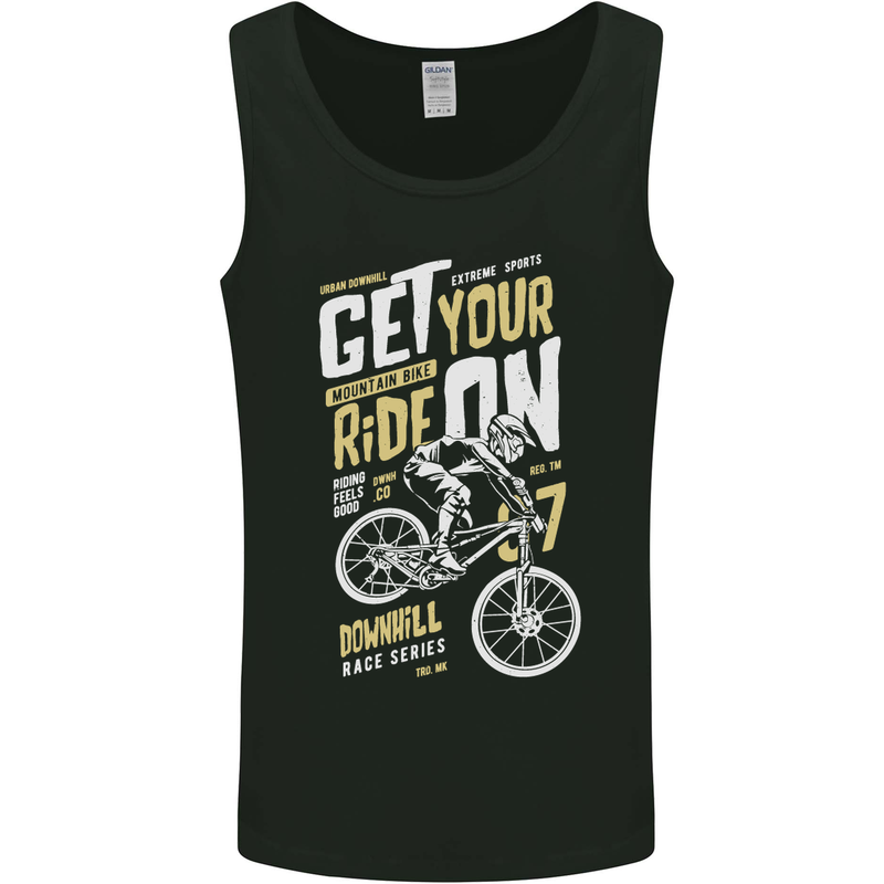 Get Your Ride on Downhill Mountain Biking Mens Vest Tank Top Black