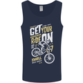 Get Your Ride on Downhill Mountain Biking Mens Vest Tank Top Navy Blue