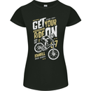 Get Your Ride on Downhill Mountain Biking Womens Petite Cut T-Shirt Black