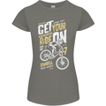 Get Your Ride on Downhill Mountain Biking Womens Petite Cut T-Shirt Charcoal