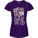 Get Your Ride on Downhill Mountain Biking Womens Petite Cut T-Shirt Purple