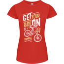 Get Your Ride on Downhill Mountain Biking Womens Petite Cut T-Shirt Red
