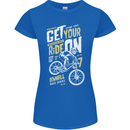 Get Your Ride on Downhill Mountain Biking Womens Petite Cut T-Shirt Royal Blue