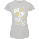Get Your Ride on Downhill Mountain Biking Womens Petite Cut T-Shirt Sports Grey