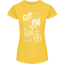 Get Your Ride on Downhill Mountain Biking Womens Petite Cut T-Shirt Yellow