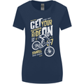 Get Your Ride on Downhill Mountain Biking Womens Wider Cut T-Shirt Navy Blue