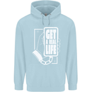 Get a Real Life Antisocial Phone Addict Childrens Kids Hoodie Light Blue