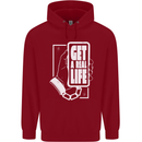 Get a Real Life Antisocial Phone Addict Childrens Kids Hoodie Red