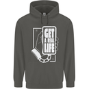 Get a Real Life Antisocial Phone Addict Childrens Kids Hoodie Storm Grey