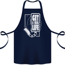 Get a Real Life Antisocial Phone Addict Cotton Apron 100% Organic Navy Blue