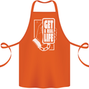 Get a Real Life Antisocial Phone Addict Cotton Apron 100% Organic Orange