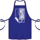 Get a Real Life Antisocial Phone Addict Cotton Apron 100% Organic Royal Blue