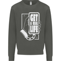 Get a Real Life Antisocial Phone Addict Kids Sweatshirt Jumper Storm Grey