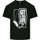 Get a Real Life Antisocial Phone Addict Kids T-Shirt Childrens Black