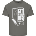 Get a Real Life Antisocial Phone Addict Kids T-Shirt Childrens Charcoal