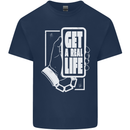 Get a Real Life Antisocial Phone Addict Kids T-Shirt Childrens Navy Blue