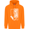 Get a Real Life Antisocial Phone Addict Mens 80% Cotton Hoodie Orange