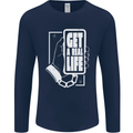 Get a Real Life Antisocial Phone Addict Mens Long Sleeve T-Shirt Navy Blue