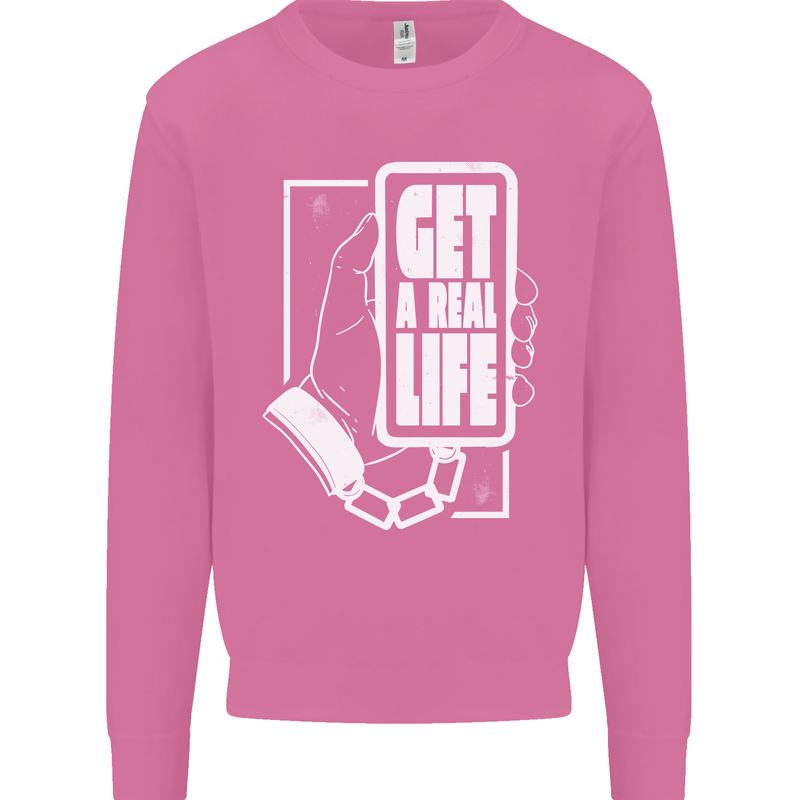 Get a Real Life Antisocial Phone Addict Mens Sweatshirt Jumper Azalea
