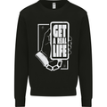 Get a Real Life Antisocial Phone Addict Mens Sweatshirt Jumper Black