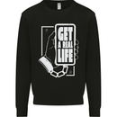 Get a Real Life Antisocial Phone Addict Mens Sweatshirt Jumper Black