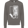 Get a Real Life Antisocial Phone Addict Mens Sweatshirt Jumper Charcoal