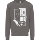 Get a Real Life Antisocial Phone Addict Mens Sweatshirt Jumper Charcoal