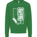 Get a Real Life Antisocial Phone Addict Mens Sweatshirt Jumper Irish Green