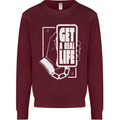 Get a Real Life Antisocial Phone Addict Mens Sweatshirt Jumper Maroon