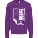Get a Real Life Antisocial Phone Addict Mens Sweatshirt Jumper Purple