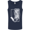 Get a Real Life Antisocial Phone Addict Mens Vest Tank Top Navy Blue