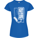 Get a Real Life Antisocial Phone Addict Womens Petite Cut T-Shirt Royal Blue