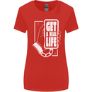 Get a Real Life Antisocial Phone Addict Womens Wider Cut T-Shirt Red