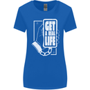 Get a Real Life Antisocial Phone Addict Womens Wider Cut T-Shirt Royal Blue