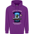 Get in Loser Funny Alien UFO Childrens Kids Hoodie Purple