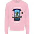 Get in Loser Funny Alien UFO Kids Sweatshirt Jumper Light Pink