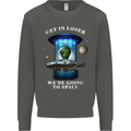 Get in Loser Funny Alien UFO Kids Sweatshirt Jumper Storm Grey