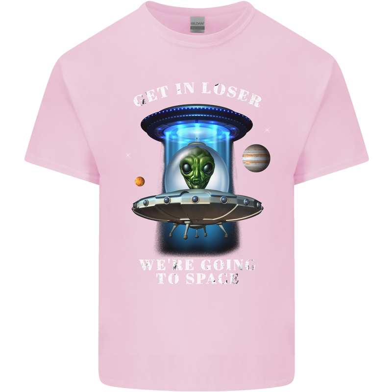 Get in Loser Funny Alien UFO Kids T-Shirt Childrens Light Pink