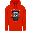 Get in Loser Funny Alien UFO Mens 80% Cotton Hoodie Bright Red