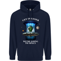 Get in Loser Funny Alien UFO Mens 80% Cotton Hoodie Navy Blue