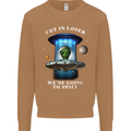 Get in Loser Funny Alien UFO Mens Sweatshirt Jumper Caramel Latte