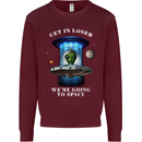 Get in Loser Funny Alien UFO Mens Sweatshirt Jumper Maroon