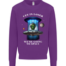 Get in Loser Funny Alien UFO Mens Sweatshirt Jumper Purple